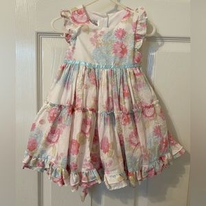 Pippa & Julie Floral Ruffle Dress With Tulle Lining Size 12 Mo GUC